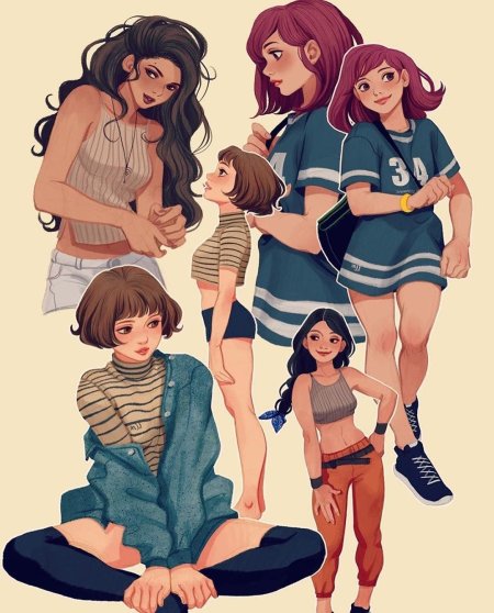 Разные стили рисования персонажей