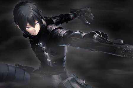 Аниме парень с оружием