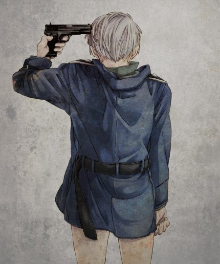 Аниме парень с пистолетом
