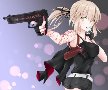 Аниме девушка с пистолетом