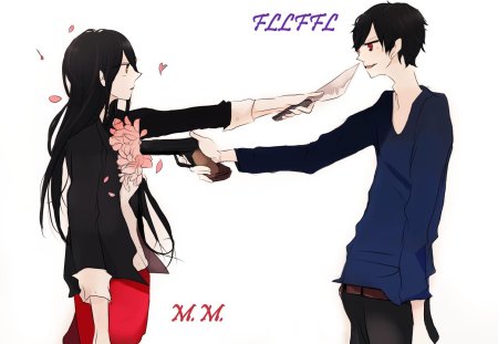 Аниме пара убивают друг друга