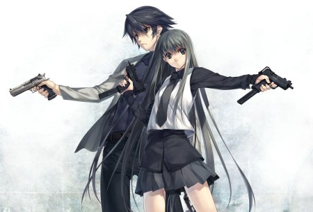 Аниме девушка с оружием