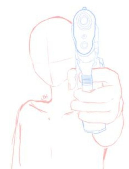 Позы для рисования с пистолетом