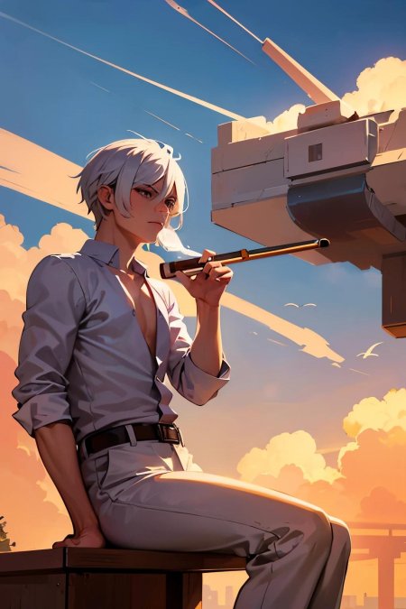 Аниме парень с пистолетом