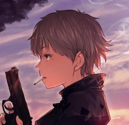 Аниме парень с сигаретой