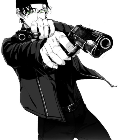 Парень с пистолетом арт