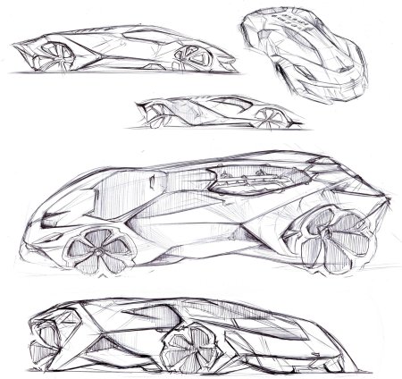 Ламборджини автомобилей скетч