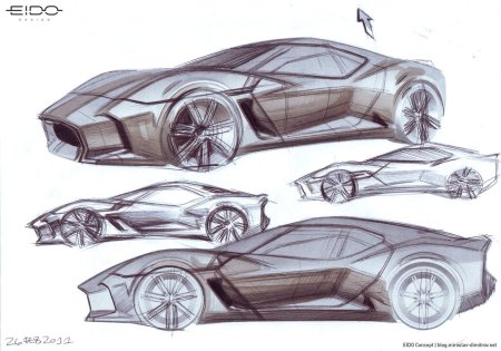 Эскиз автомобиля будущего