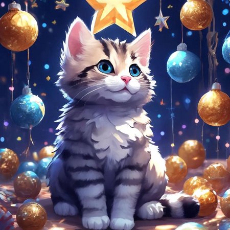 Новогодние коты рисунки