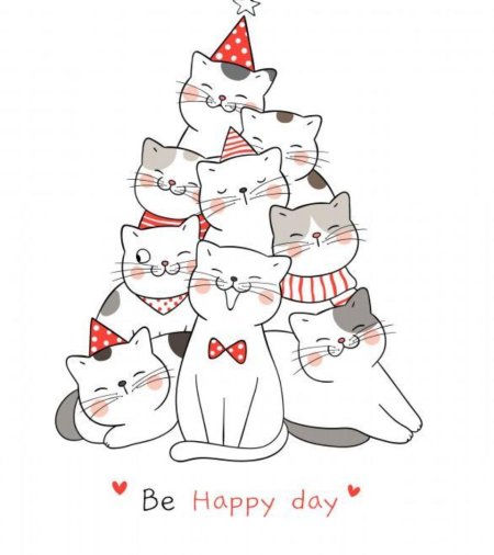 Новогодние рисунки котиков