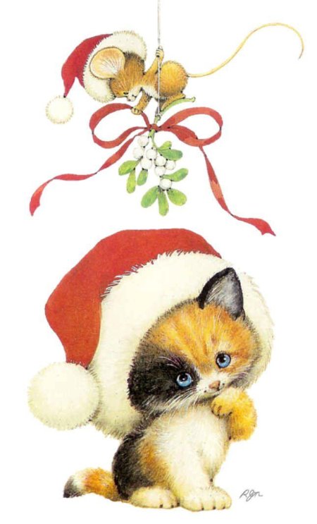 Новогодние мультяшные котята