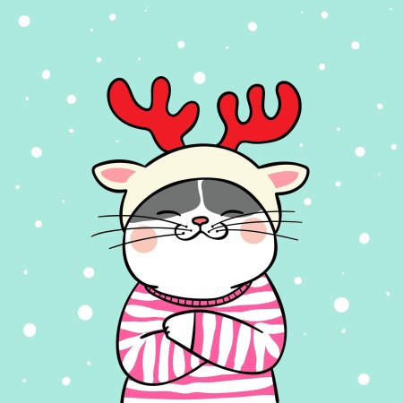 Новогодние котики рисунки