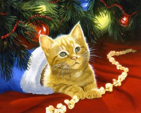 Новогодний кот арт