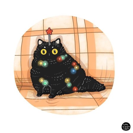 Кот с гирляндой