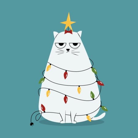 Новогодние коты рисунки