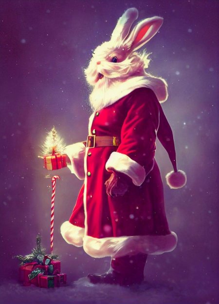 Кролик дед мороз