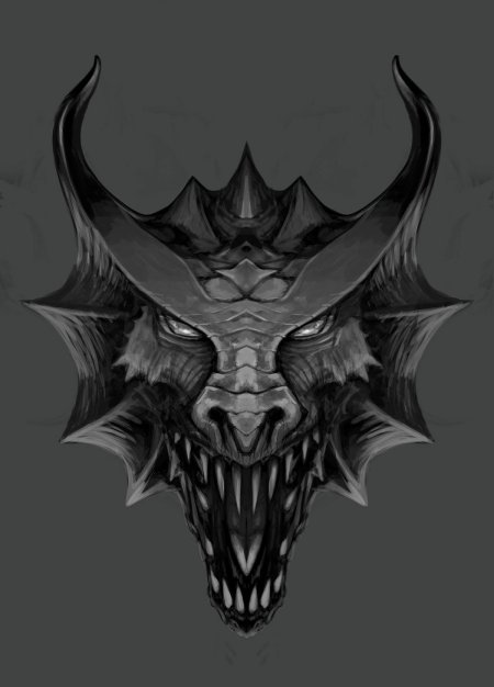 Череп дракона анфас