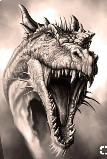 Тату голова дракона