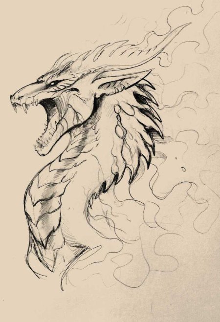 Рисунок дракона карандашом