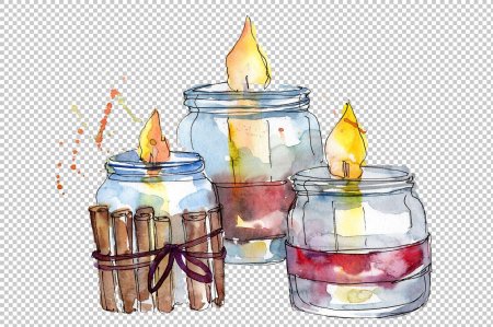 Свеча акварель