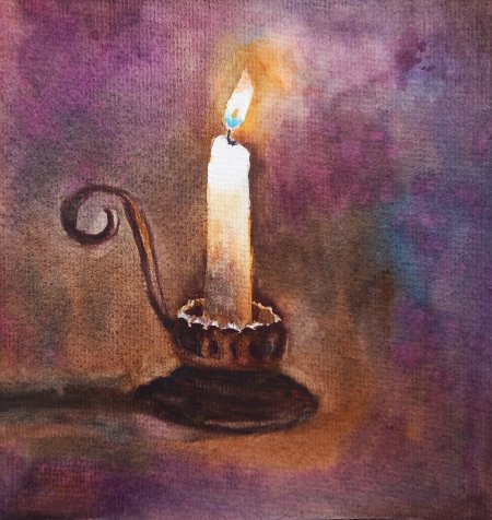 Свеча акварель