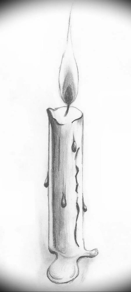 Свеча рисунок карандашом