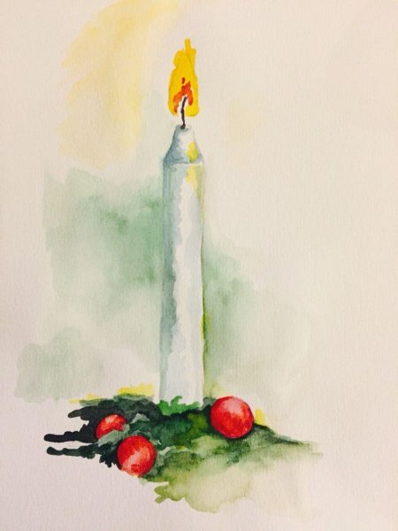 Рисунок свечи карандашом