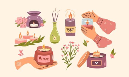 Уютные свечи вектор