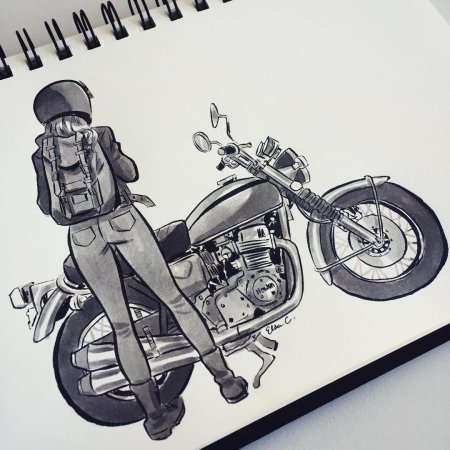 Мотоцикл скетч