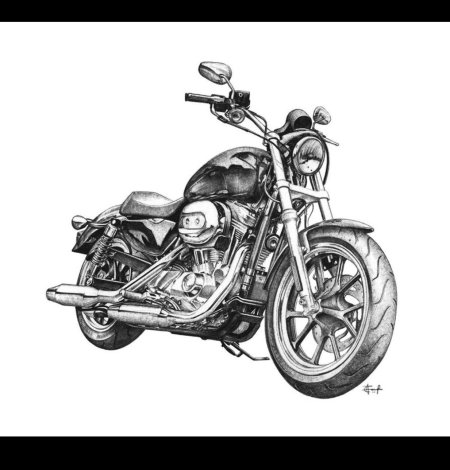 Мотоцикл харлей дэвидсон рисунок