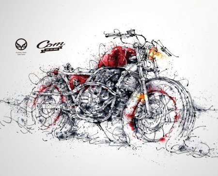 Мотоцикл акварелью