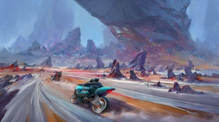 Художник роман федосенко картины мотоцикл