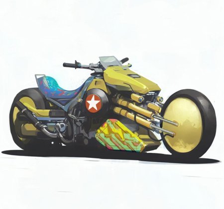 Мотоцикл в стиле киберпанк