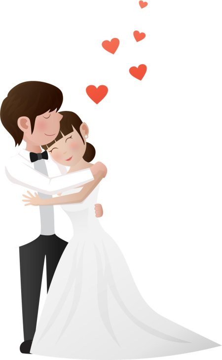 Жених и невеста вектор