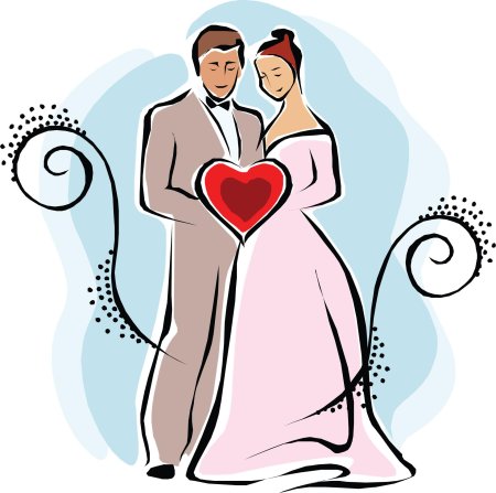 Рисунок жениха и невесты