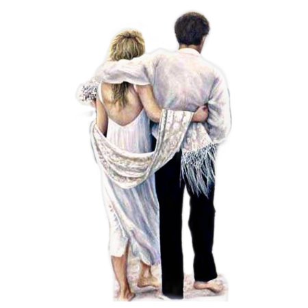 Влюбленные на прозрачном фоне