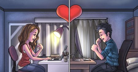 Парень и девушка переписываются
