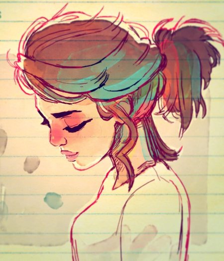 Рисунки девушек в стиле арт