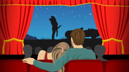 Парень с девушкой в театре