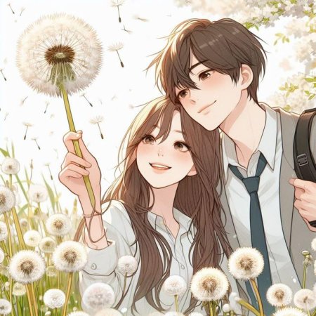 Drawing romantic anime couple