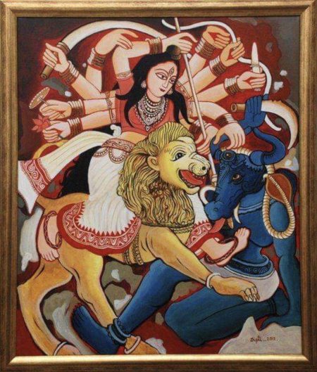 Многорукая индийская богиня дурга