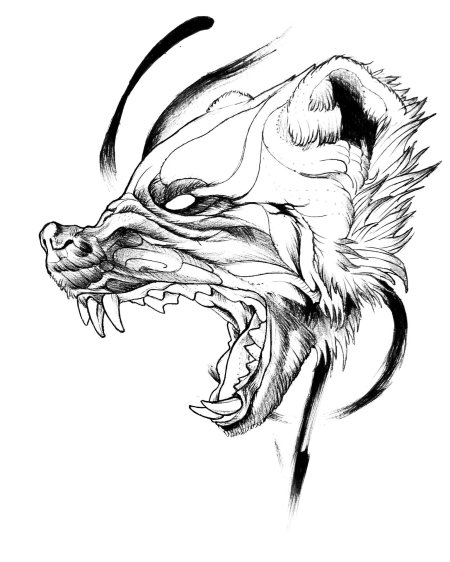 Росомаха тату эскиз зверь
