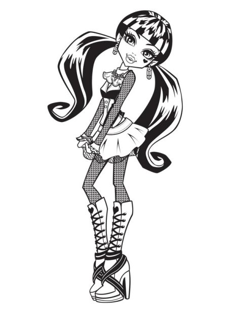 Раскраска монстер хай дракулаура