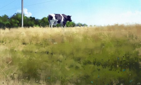 Картина корова арт