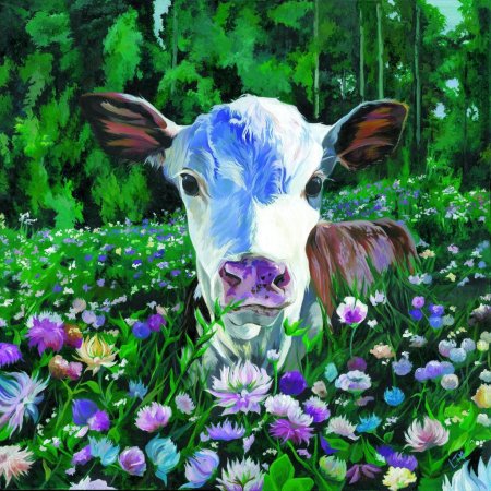 Корова на лугу