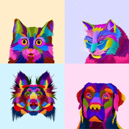 Животные в стиле поп арт