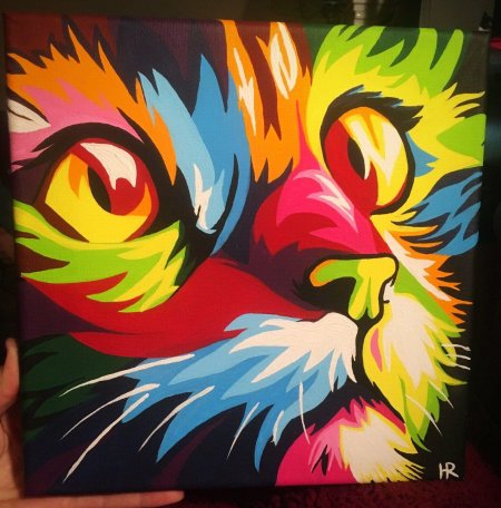 Картина по номерам радужный кот