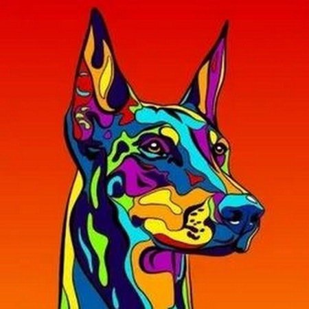Доберман поп арт