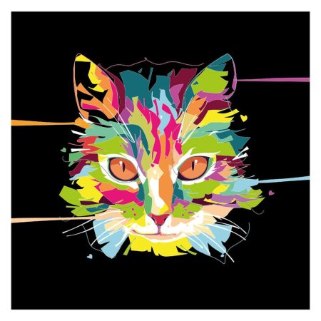 Картина по номерам радужный кот