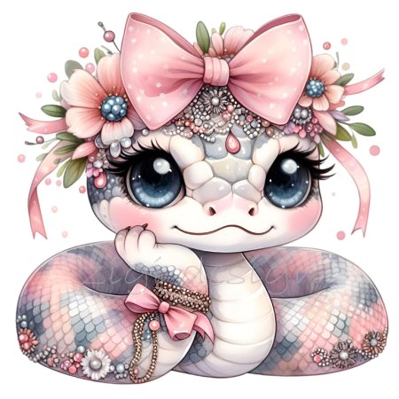 Змея рисунок милая